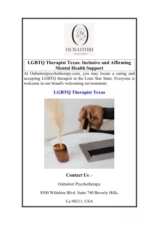 LGBTQ Therapist Texas Inclusive and Affirming Mental Health Support