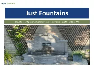 Elevate Your Space with Elegant Wall Fountains – Just Fountains UK