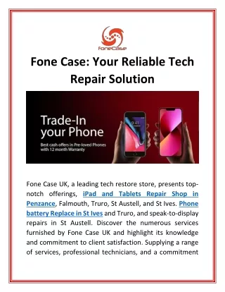 Fone Case  Your Reliable Tech Repair Solution