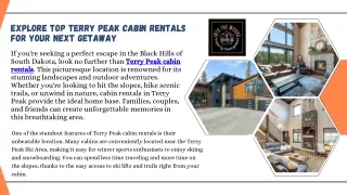 Explore Terry Peak Cabin Rentals in the Black Hills