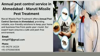 Annual pest control service in Ahmedabad - Maruti Missile Pest Treatment