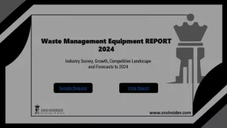Waste Management Equipment Market : A Look at the Key Applications and Technolog