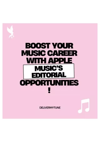 Boost Your Music Career with Apple Music’s Editorial Opportunities