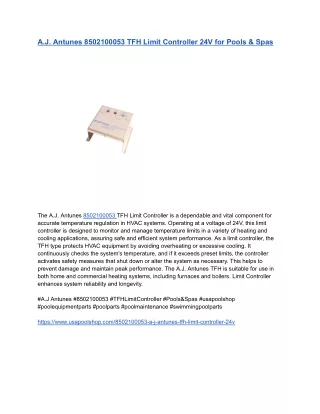A.J. Antunes 8502100053 TFH Limit Controller 24V for Pools & Spas