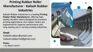 Printing Rubber Roller Manufacturer - Kailash Rubber Industries