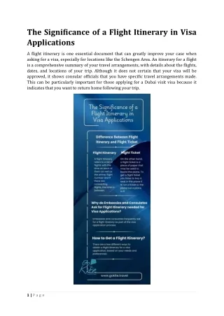 The Significance of a Flight Itinerary in Visa Applications