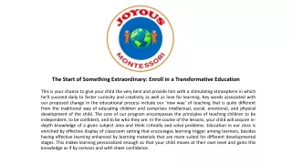 Enroll Your Child in a Transformative Learning Journey