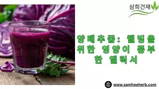 양배추즙: 건강과 웰빙을 위한 자연 치유 음료