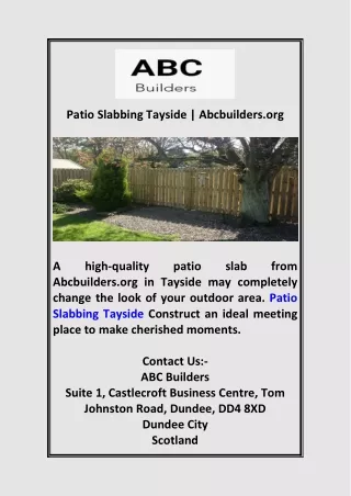 Patio Slabbing Tayside | Abcbuilders.org