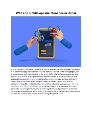 web and mobile app maintenance in dubai
