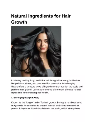 Natural Ingredients for Hair Growth