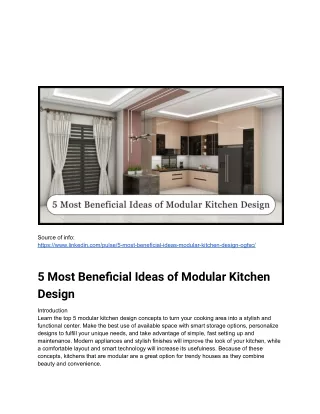 5 Most Beneficial Ideas of Modular Kitchen Design