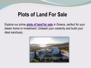 Plots of Land For Sale