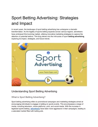 Sport Betting Advertising_ Strategies and Impact