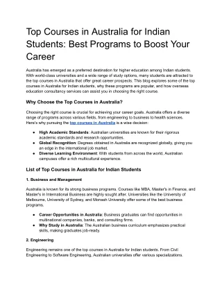 Top Courses in Australia for Indian Students_ Best Programs to Boost Your Career