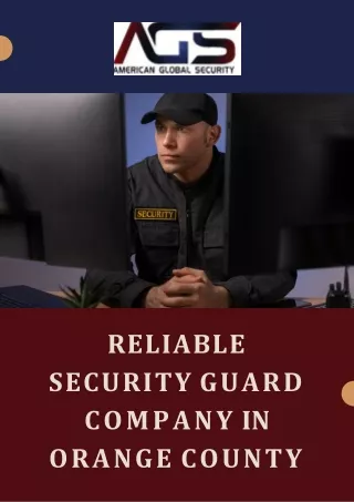 Reliable Security Guard Company in Orange County