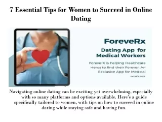 7 Essential Tips for Women to Succeed in Online Dating - Foreverx