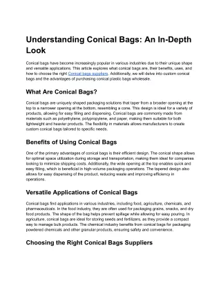 Understanding Conical Bags_ An In-Depth Look