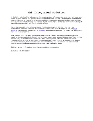 VAS Integrated Solution (AutoRecovered)