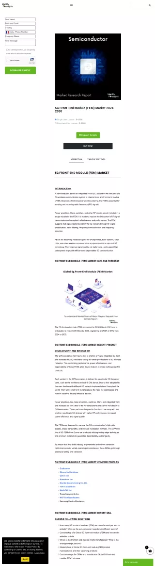 5G Front-End Module (FEM) Market Forecast 2024-2030