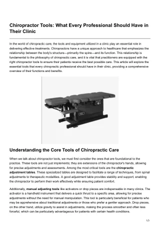 Chiropractor Tools What Every Professional Should Have in Their Clinic
