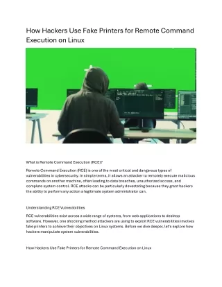 How Hackers Use Fake Printers for Remote Command Execution on Linux