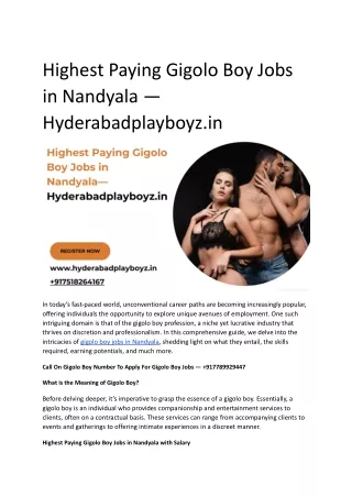 Highest Paying Gigolo Boy Jobs in Nandyala — Hyderabadplayboyz.in