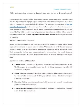 Why nutraceutical supplements are important for bone  muscle care
