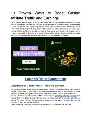 10 Proven Ways to Boost Casino Affiliate Traffic and Earnings (1)