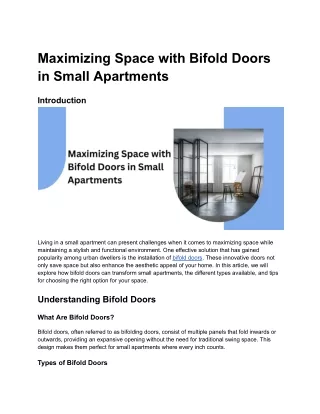 Maximizing Space with Bifold Doors in Small Apartments