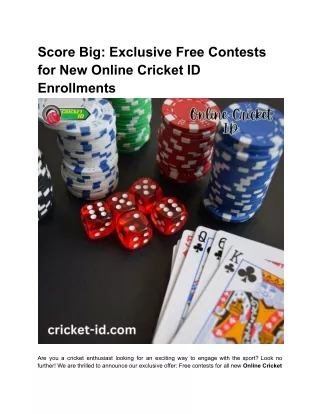 Score Big_ Exclusive Free Contests for New Online Cricket ID Enrollments