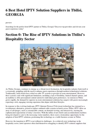 6 Best Hotel IPTV Solution Suppliers in Tbilisi, GEORGIA