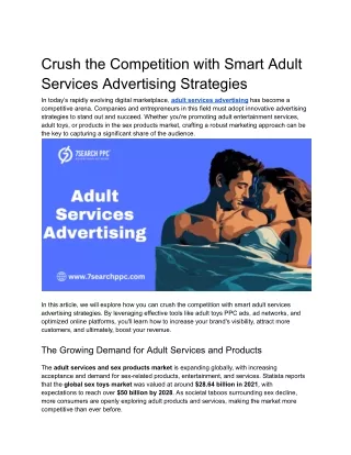 Crush the Competition with Smart Adult Services Advertising Strategies
