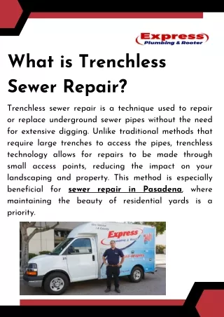 What is Trenchless Sewer Repair