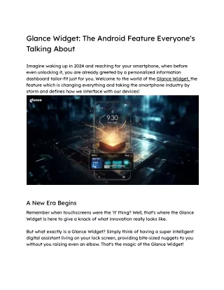 Glance Widget_ The Android Feature Everyone's Talking About