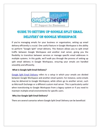 Guide to Setting Up Google Split Email Delivery on Google Workspace