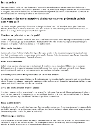 Comment créer une atmosphère chaleureuse avec un présentoir en bois dans votre c