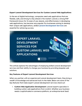 Expert Laravel Development Services for Custom Laravel Web Applications