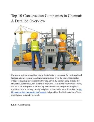 Top 10 Construction Companies in Chennai_ A Detailed Overview