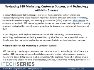 Navigating B2B Marketing, Customer Success, and Technology with Nitu Sharma