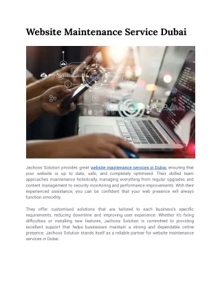website maintenance service dubai