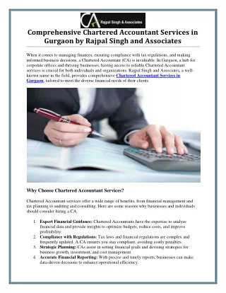 Reliable Chartered Accountant Services in Gurgaon