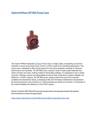 Xylem-Hoffman DP1665 Pump Case