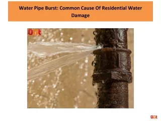 Water Pipe Burst Common Cause Of Residential Water Damage