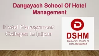 Hotel Management Colleges In Jaipur