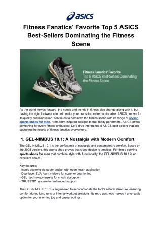 Fitness Fanatics' Favorite Top 5 ASICS Best-Sellers Dominating the Fitness Scene