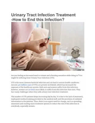 Urinary Tract Infection Treatment -How to End this Infection