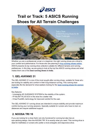 Trail or Track_ 5 ASICS Running Shoes for All Terrain Challenges