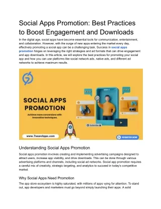 Social Apps Promotion Best Practices to Boost Engagement and Downloads