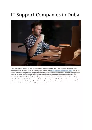IT Support Companies in Dubai
